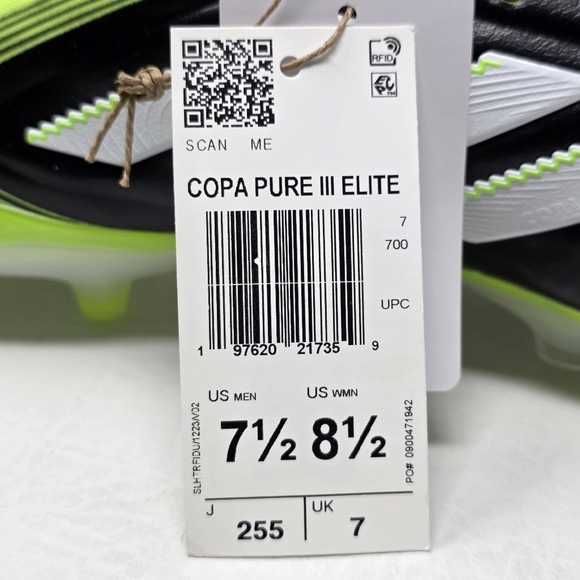 adidas Men\'s Copa Pure 3 Elite FG Core Black Cloud White JH6304 Size 7.5 New main image 4